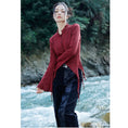 Load image into Gallery viewer, [Big Blue Dragon Series] ★China style tops★ Shirt, irregular, slimming, easy to match, wine red, red
