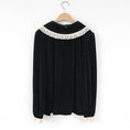 Load image into Gallery viewer, [Bunshi Alley Series] ★Cute Shirt★ Ladies Shirt Tops SML LL Black Black Velvet
