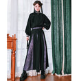 Load image into Gallery viewer, [Kokaisha --- Bamboo Series] ★China style skirt★ Switchable bottoms, bamboo pattern, slimming, easy to match, black, purple
