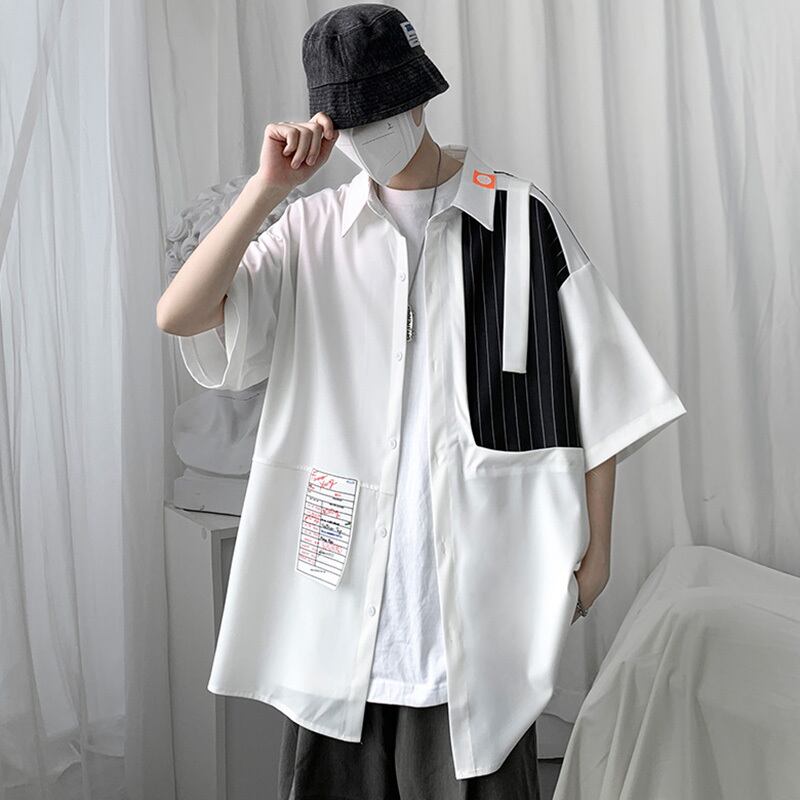 [GANGDAO Series]★Shirt★ 2color Tops Unisex Men's White Black Summer Clothes Short Sleeve Shirt