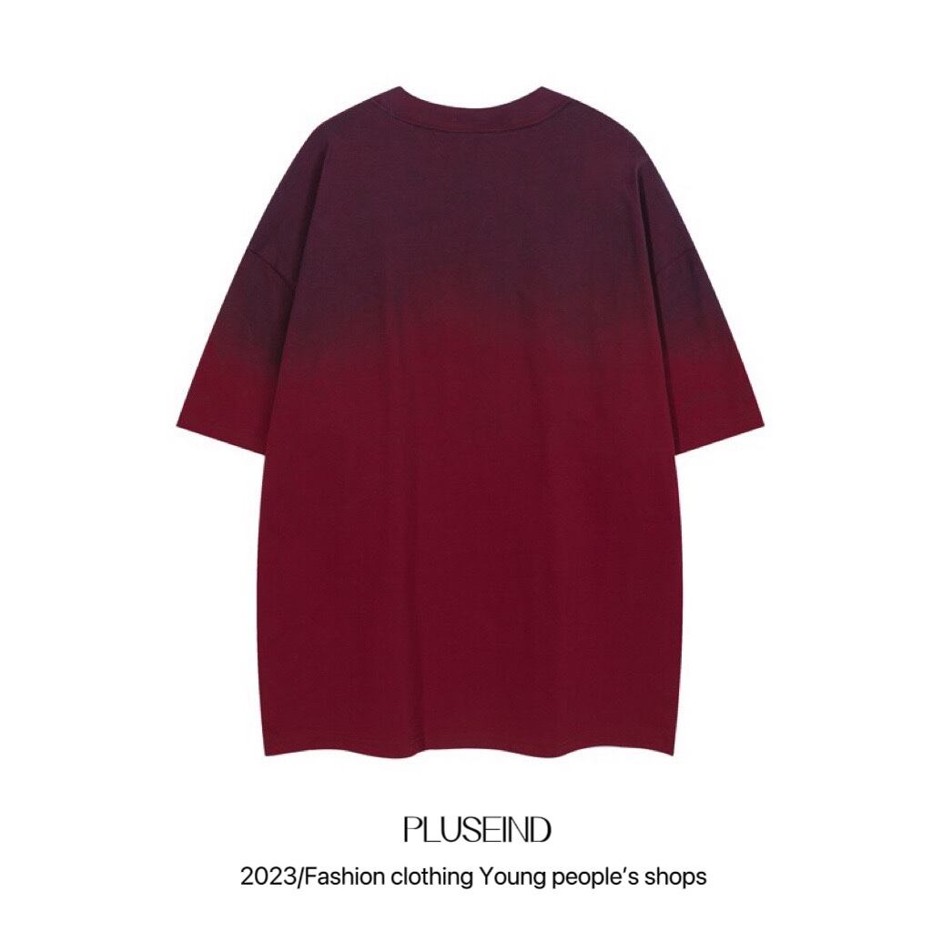 [Satoru Series]★T-shirt★ 2color Tops Short Sleeve T-shirt Unisex Men's Rose Wine Red Black