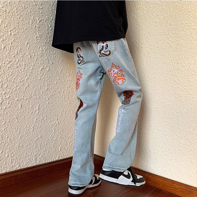 [YOULIN Series]★Denim Pants★ 2color Bottoms Trousers Unisex Men's Large Size Unique Slimming