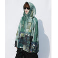 Load image into Gallery viewer, [SIN87 Series] ★UV protection★ UPF50+ Oil painting style Sun protection Cooling protection Thin outerwear Loose green Unisex Men's
