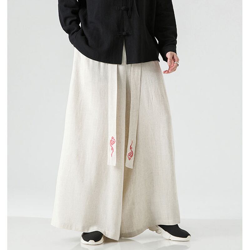 [JUNYI Series]★China style pants★ 2color bottoms casual pants unisex men's large size cotton linen loose