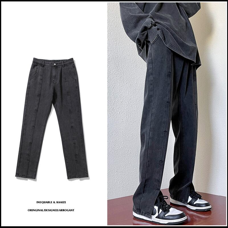 [KAAIER Series]★Denim pants★ 2color bottoms pants unisex men's retro easy to match slimming