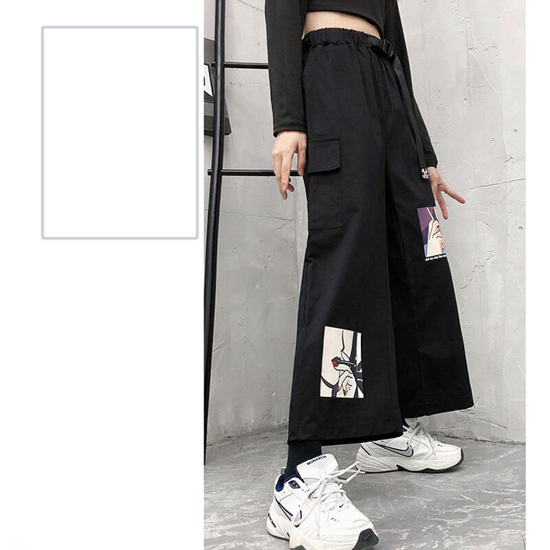 [Modern People Series]★Pants★ 3 types available to choose from Bottoms Cartoon pattern Black Black Harajuku style SML XL 2XL