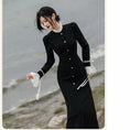 Load image into Gallery viewer, [Rinroki Series] ★One Piece★ Retro, Improves Temperament, Changes, Slimming, Women's, Long Length, Black, Black
