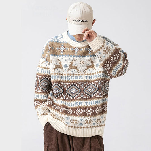 [Satoru Series]★Sweater★ 2color Knit Tops Christmas Unisex Men's Deer Casual Easy to Match