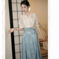 Load image into Gallery viewer, [QIYC Series] ★Chinese style skirt★ Bottoms Maki skirt Hanfu skirt Shinjeongshi Blue Blue Easy to match
