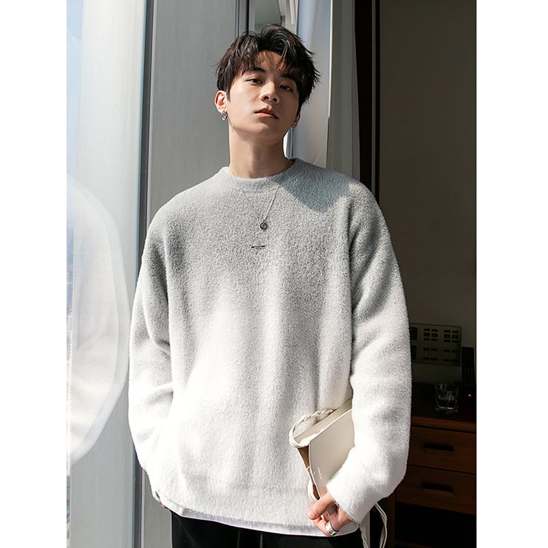 [CHICERRO series] ★Sweater★ 3color tops Color scheme gradation Unisex S M L XL Easy to match