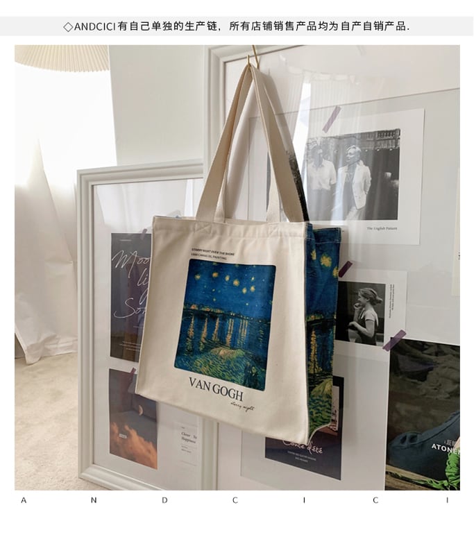 [Andcici Series]★Bag★ Tote bag, backpack, large capacity, date, floral pattern, oil painting style, sky, blue, commuting to work or school