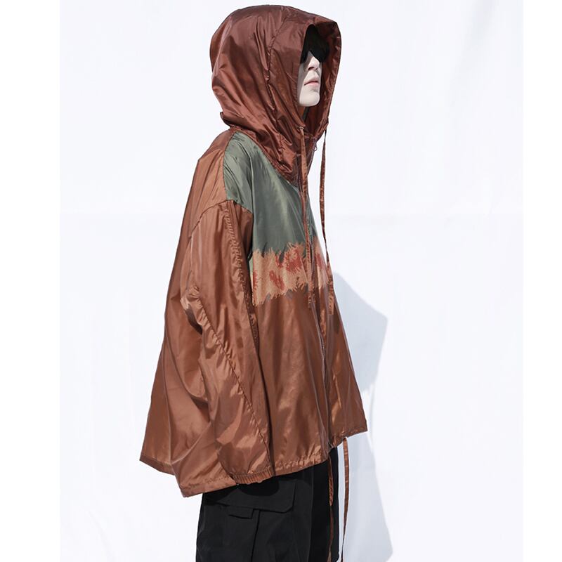 [SIN87 Series] ★UV protection★ UPF50+ Sun protection, cooling protection, thin outerwear, loose fitting, brown, unisex, men's