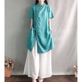 Load image into Gallery viewer, [Kofuku Series]★China style shirt★ 4color long shirt ethnic style blue white pink yellow
