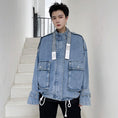 Load image into Gallery viewer, [Kouisha Series]★Denim Jacket★ Outerwear Unisex Men's Blue Blue SML XL Cool
