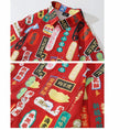 Load image into Gallery viewer, [BEAT BOY Series] ★Retro Shirt★ Printed Long Sleeve Shirt Tops Floral Pattern Letter Pattern Red Red Unique
