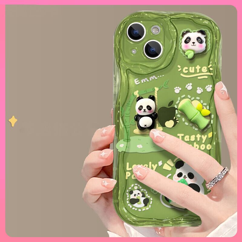 [DKF Series]★Mobile Case★ Panda Bamboo Green iPhone iPhone14 iPhone13 iPhone12/11/7/8XS