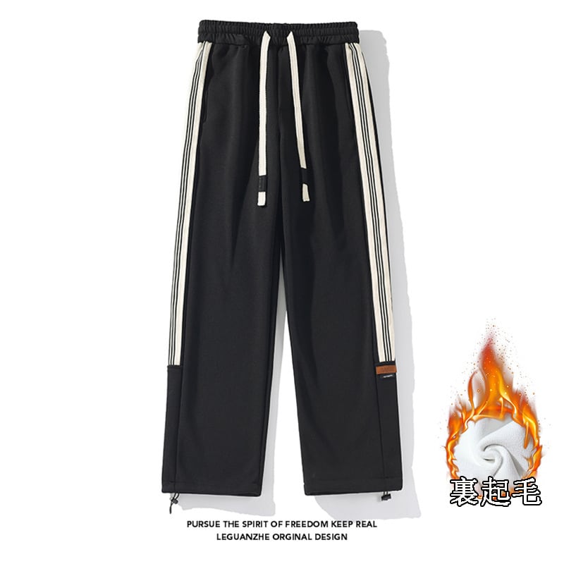 [BIGEMAN Series] ★Casual pants★ Brushed lining 2color bottoms pants unisex men's large size sports style easy to match