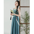 Load image into Gallery viewer, [YIYUN Series] ★Chinese style setup★ 2-piece set Happi coat + hanging dress Chinese clothes Blue Blue
