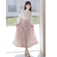 Load image into Gallery viewer, [Kaede bamboo---Hanako rabbit series] ★China style setup★ 2-piece set, long sleeve shirt + windshield skirt, coming-of-age ceremony, everyday wear, white, pink
