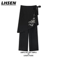 Load image into Gallery viewer, [LHSEN Series]★China style trousers★Bottoms Designed Bamboo Easy to match Black Black
