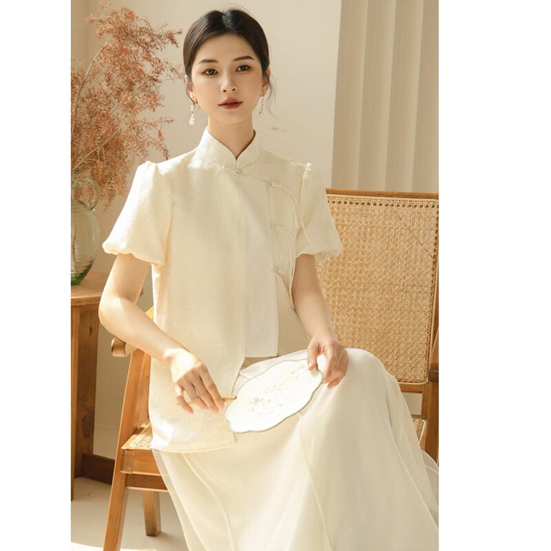 [Shinen Series]★Chinese Style Shirt★ Short Sleeve Shirt Summer Clothes Elegant Chinese Clothes Tang Suit Retro S M L XL