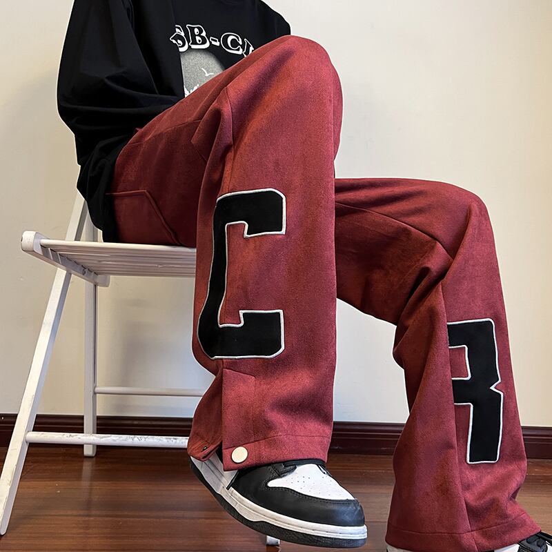 [Series] ★Pants★ Casual pants 4 colors Bottoms Unisex Large size Blue Black Red Slimming fit