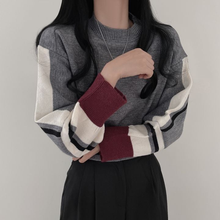 [LIANGLIANG series]★Knit tops★ 3color tops mini length white black gray