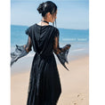 Load image into Gallery viewer, [Daiseiryusu Series] ★One Piece★ Lace Hat is removable Designed Black Black Long length
