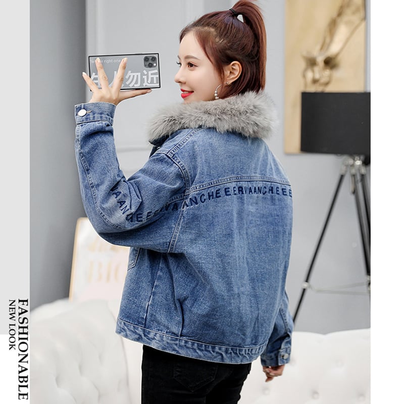 [ZHUANGYOU series] ★Winter coat★ Outer 2color denim jacket ladies blue blue black black