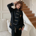 Load image into Gallery viewer, [GUOCHAOGE series] ★Chinese style shirt★ Tops Chinese clothes, Tang clothes, retro, easy to match, black, slimming
