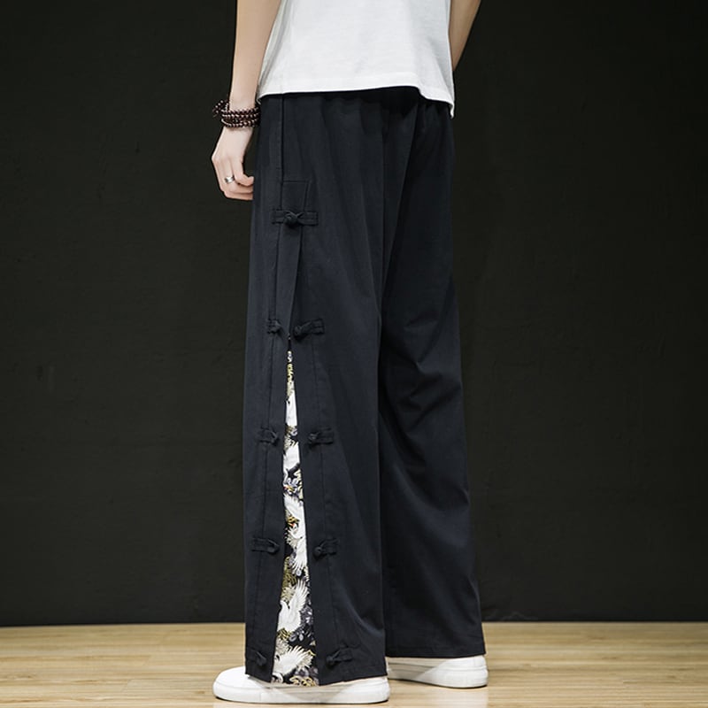 [JINTANG Series]★China style pants★ 2color bottoms pants unisex men's large size crane