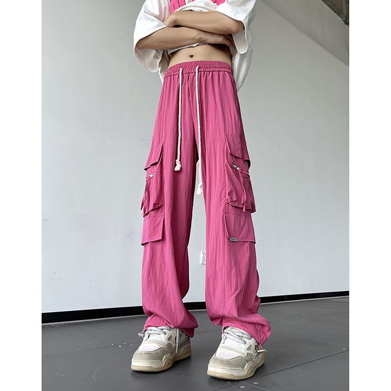 [KADISHOU series] ★Casual pants★ 3color pants bottoms unisex men's black beige pink