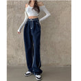 Load image into Gallery viewer, [Left Little Sister Series]★Denim Pants★ Gaucho Pants High Waist Fashion Slimming Blue Blue SML XL
