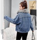 [ZHUANGYOU series] ★Winter coat★ Outer 2color denim jacket ladies blue blue black black