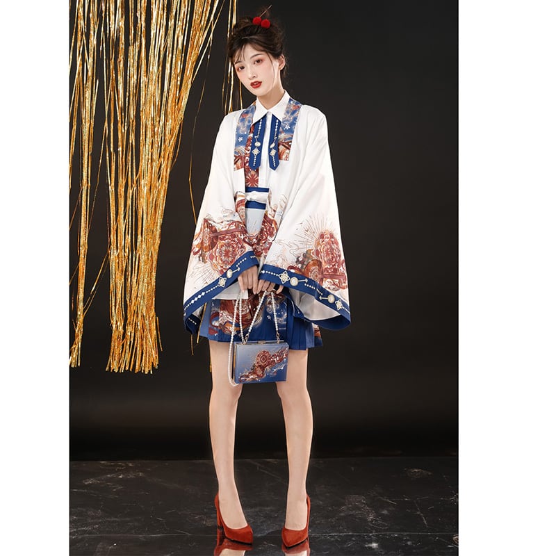 [Dust Smoke Cloud Dream --- Biwa Song Series] ★China style skirt★ Bottoms, wind skirt, Chinese elements, Chinese clothes, print, cute