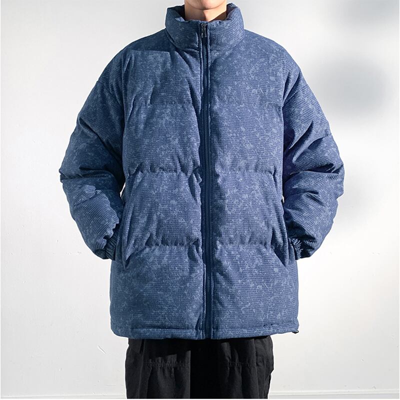 [DUFENG Series] ★Cotton coat★ 3color outer winter coat unisex men's large size green black blue