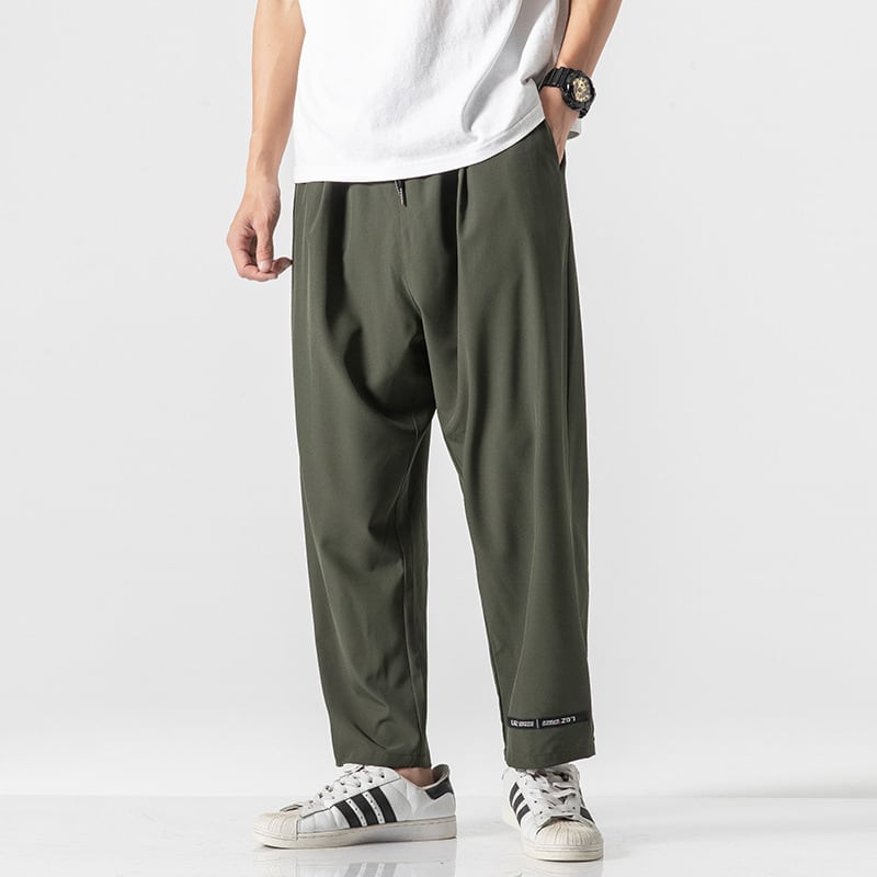 [BIGEMAN Series] ★Casual Pants★ 4color Nine-quarter length bottoms pants Unisex Men's Large size Simple Blue Black Green Gray