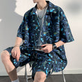 Load image into Gallery viewer, [KCSJ Series]★Setup★ Shirt + Shorts Unisex Men's Large Size Blue Blue Aloha Shirt Hawaii Beach
