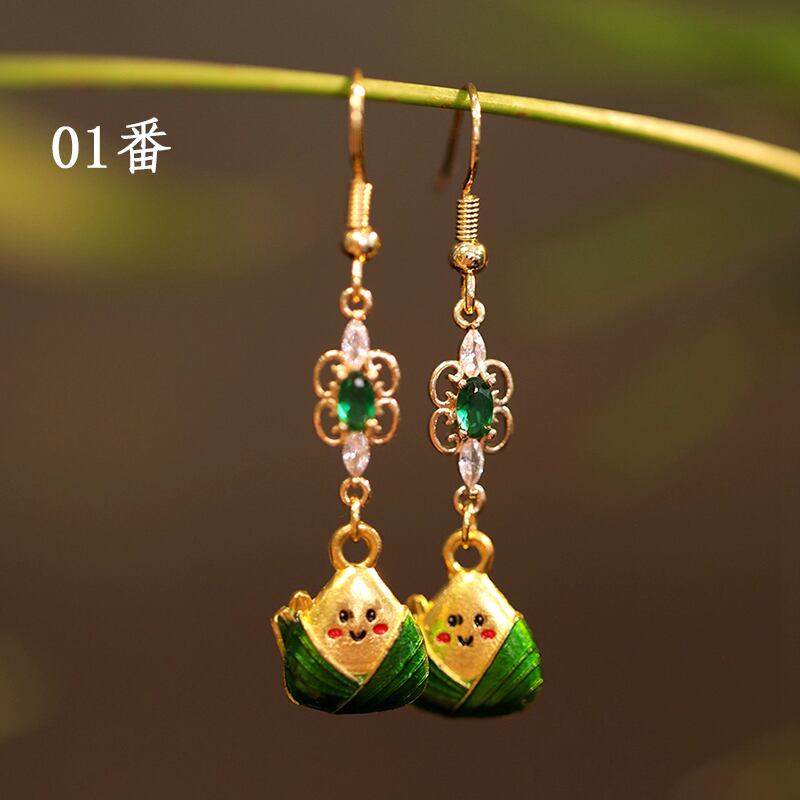 [Ma series] ★China style earrings★ 3 types of earrings, pair, ladies, cute accessories, green, chimaki