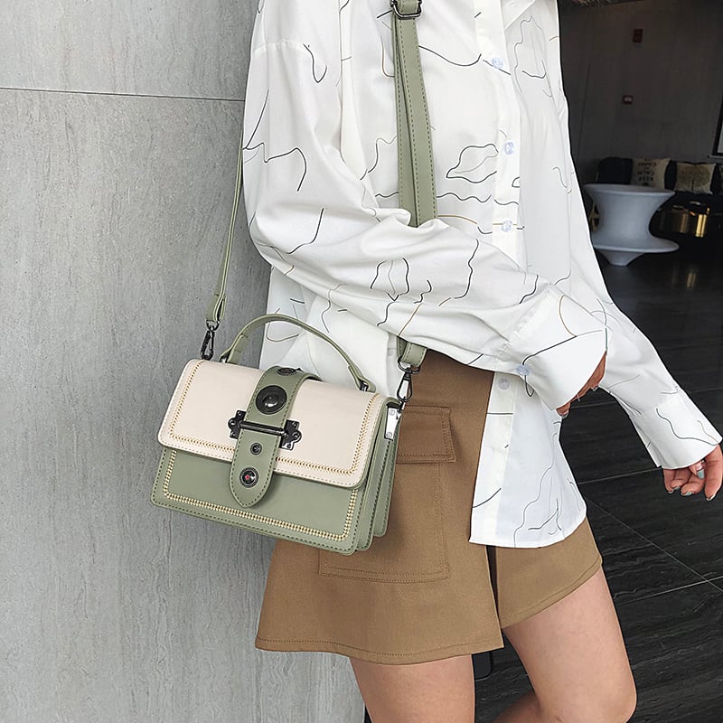 [2060 series]★Shoulder bag★ 4color Green or yellow or black or blue Commuting OL Date Simple Fashion