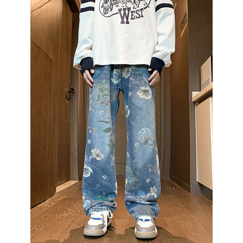 [CHAOMEICHEN Series] ★Casual Pants★ Denim Pants Bottoms Trousers Unisex Men's Blue Blue