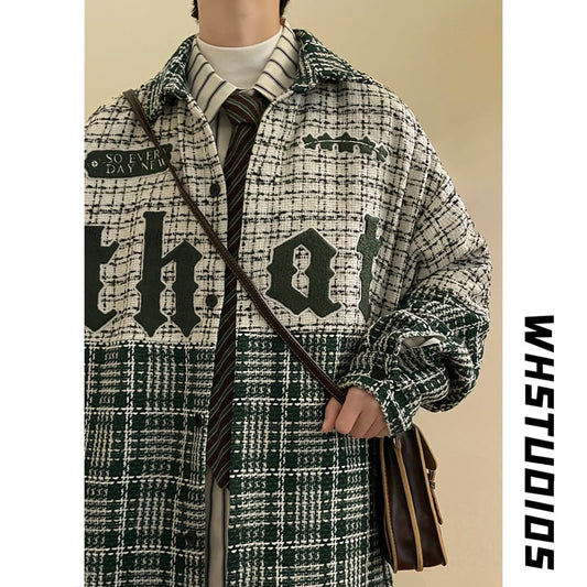 [YOULIN Series] ★Outer★ 3color Unisex Men's Plaid Pattern Coffee Color Green Black