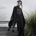 Load image into Gallery viewer, [Da Qinglong Shu Series] ★China style outerwear★ Cloak coat Rasha embroidery Chinese clothing Black Black Irregular
