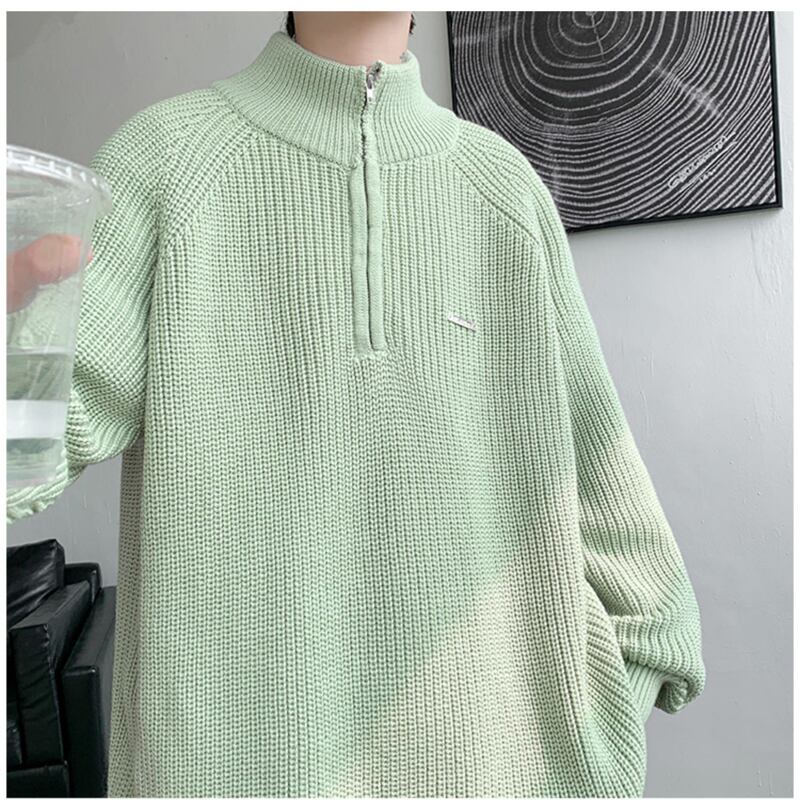 [Leonbinno Series]★Sweater★ 3color Knit Tops Unisex Men's Large Size Black Green Brown