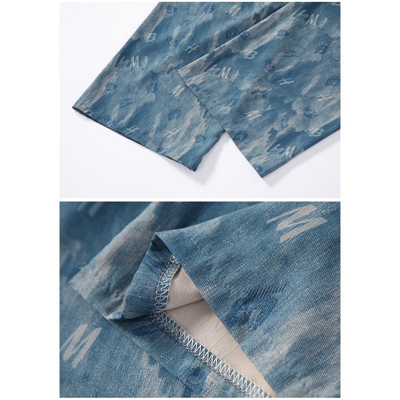 [FENGLIN Series] ★Casual Pants★ Bottoms Trousers Cool Blue Blue Slimming Alphabet