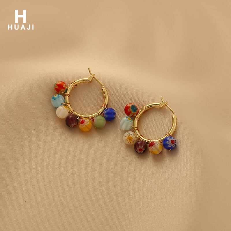 [HUAJI Series] ★Earrings★ Pair Earrings Women's Accessories Aya Color Scheme Spring Summer Cute Design