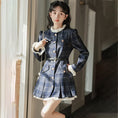 Load image into Gallery viewer, [MEIYI Series] ★One Piece★ Women's Short Length Plaid Pattern Commuting Date Office Lady Navy Improves Temperament
