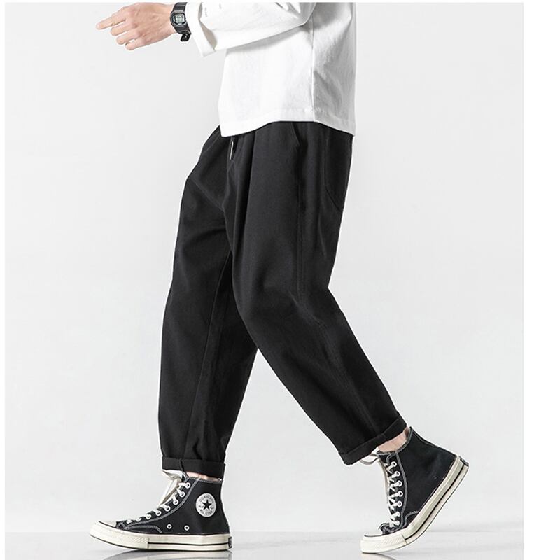 [BIGEMAN Series] ★Casual Pants★ 2color Quarter-length Bottoms Pants Unisex Men's Large Size Retro Commuting