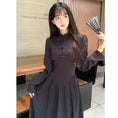 Load image into Gallery viewer, [Dong Xiaojie Series] ★China style dress★ Long length, large size, slimming, black, black
