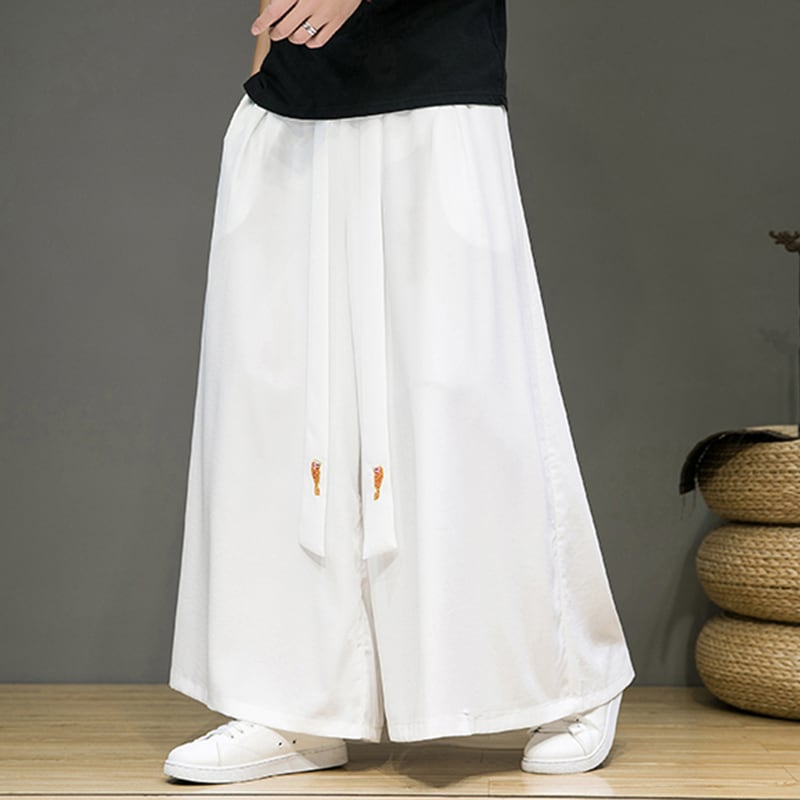 [Small Trouble Series]★China Style Pants★ 5color Bottoms Unisex Men's Large Size Gaucho Pants